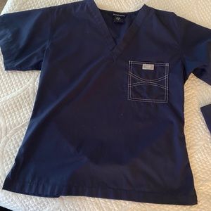 Blue Sky Navy Scrubs- Med Top/Petite Med Pants